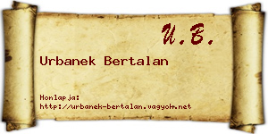 Urbanek Bertalan névjegykártya