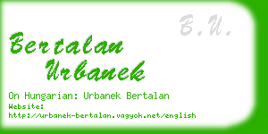 bertalan urbanek business card